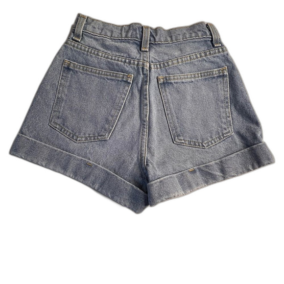 Women’s American Apparel Women's Denim High-Waist Cuff Short size 25 light wash. - Picture 9 of 13